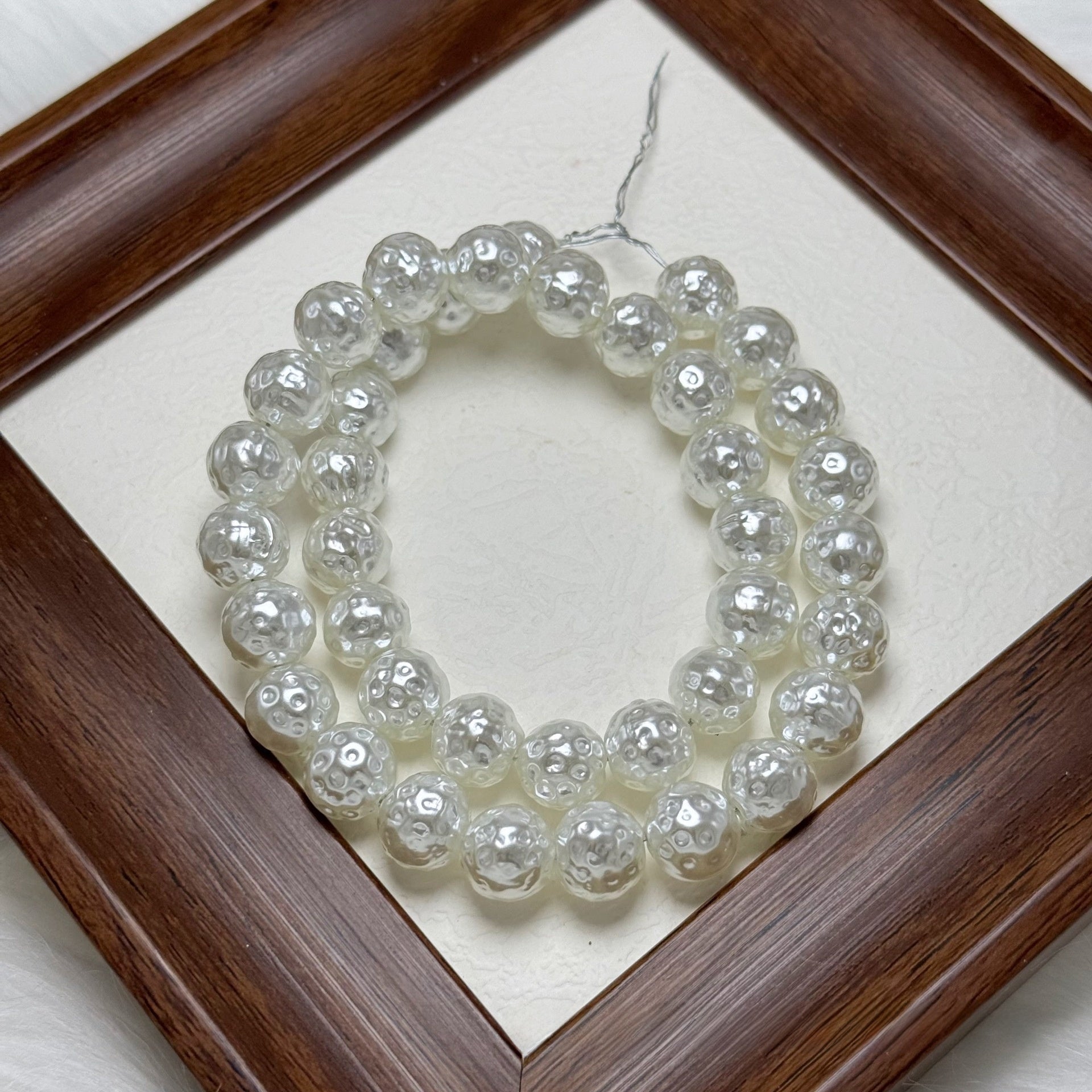 10 PCS Glass Beads With Baroque Pearl Inlay, Diameter 8mm, Center-Drilled For Jewelry Making In Baroque Style