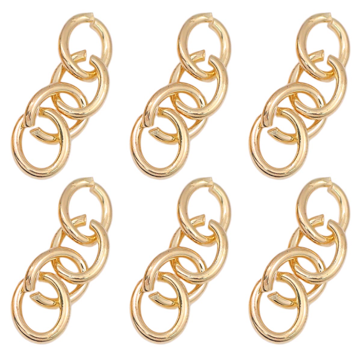 20 PCS Oval Alloy Extension Chains With Irregular Craft And Slider Chain Type For Jewelry Making
