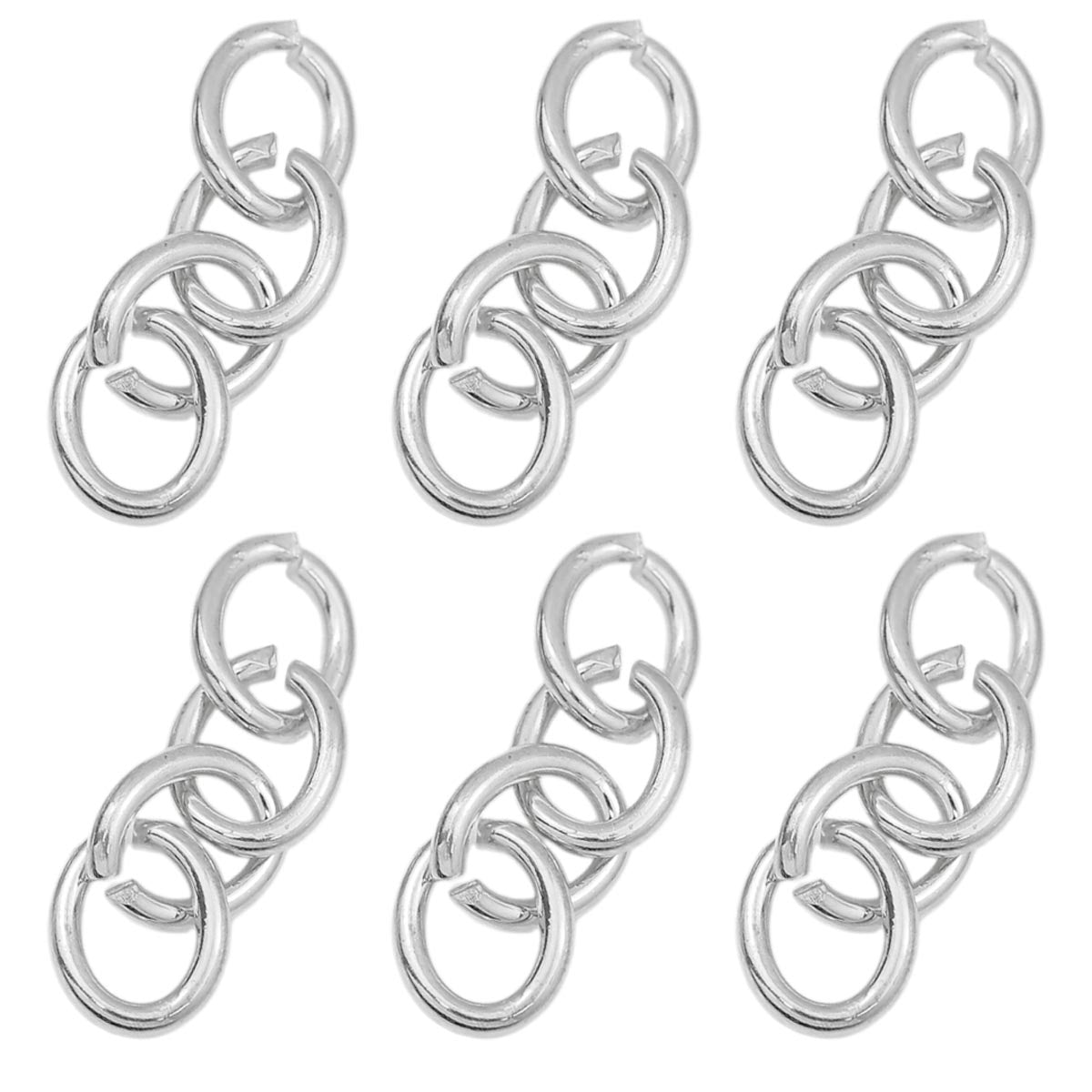 20 PCS Oval Alloy Extension Chains With Irregular Craft And Slider Chain Type For Jewelry Making