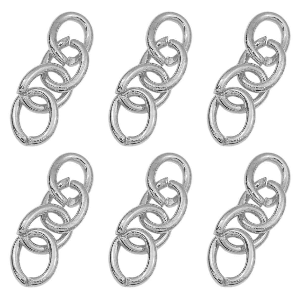 20 PCS Oval Alloy Extension Chains With Irregular Craft And Slider Chain Type For Jewelry Making