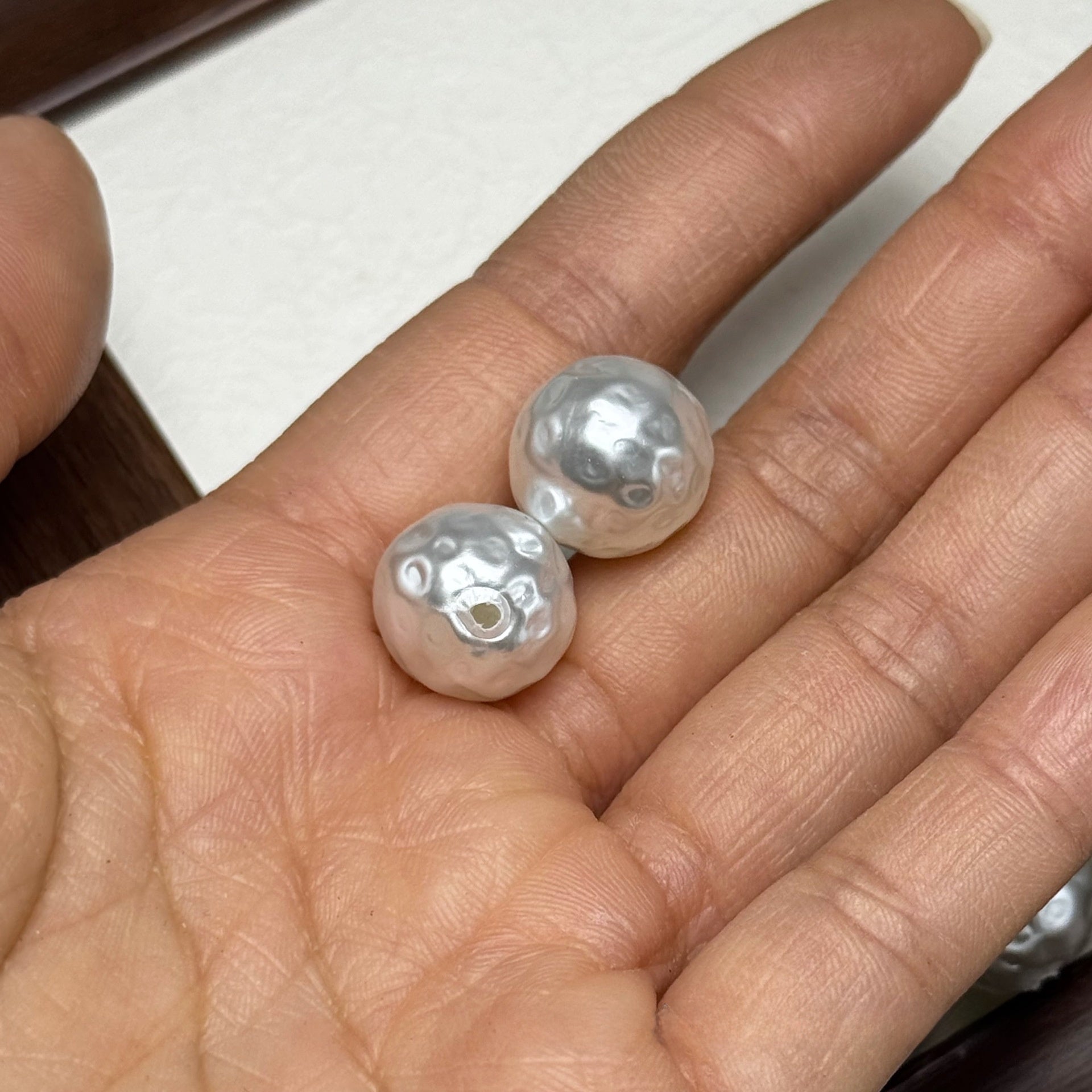 Glass Pearl Beads With 10mm+ Hole Size Featuring Glass Bead Inlay For Jewelry Making
