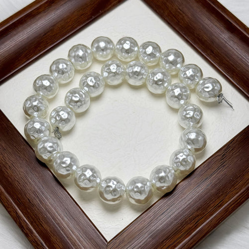 10 PCS Glass Beads With Baroque Pearl Inlay, Diameter 8mm, Center-Drilled For Jewelry Making In Baroque Style