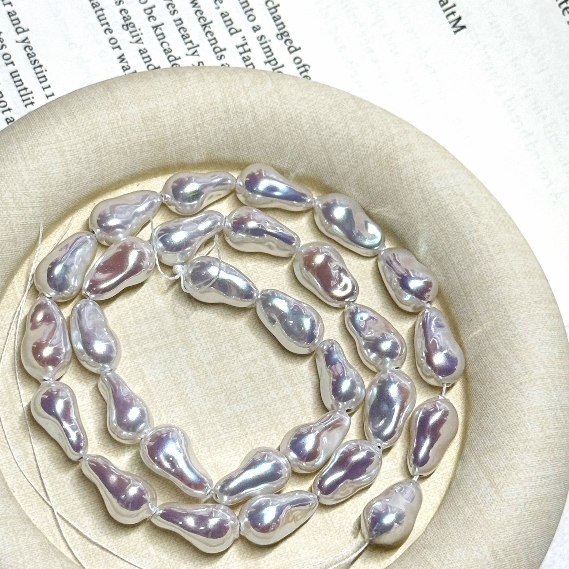 Glass Totem Beads Featuring Electroplated Craftsmanship In Baroque Style For Jewelry Making