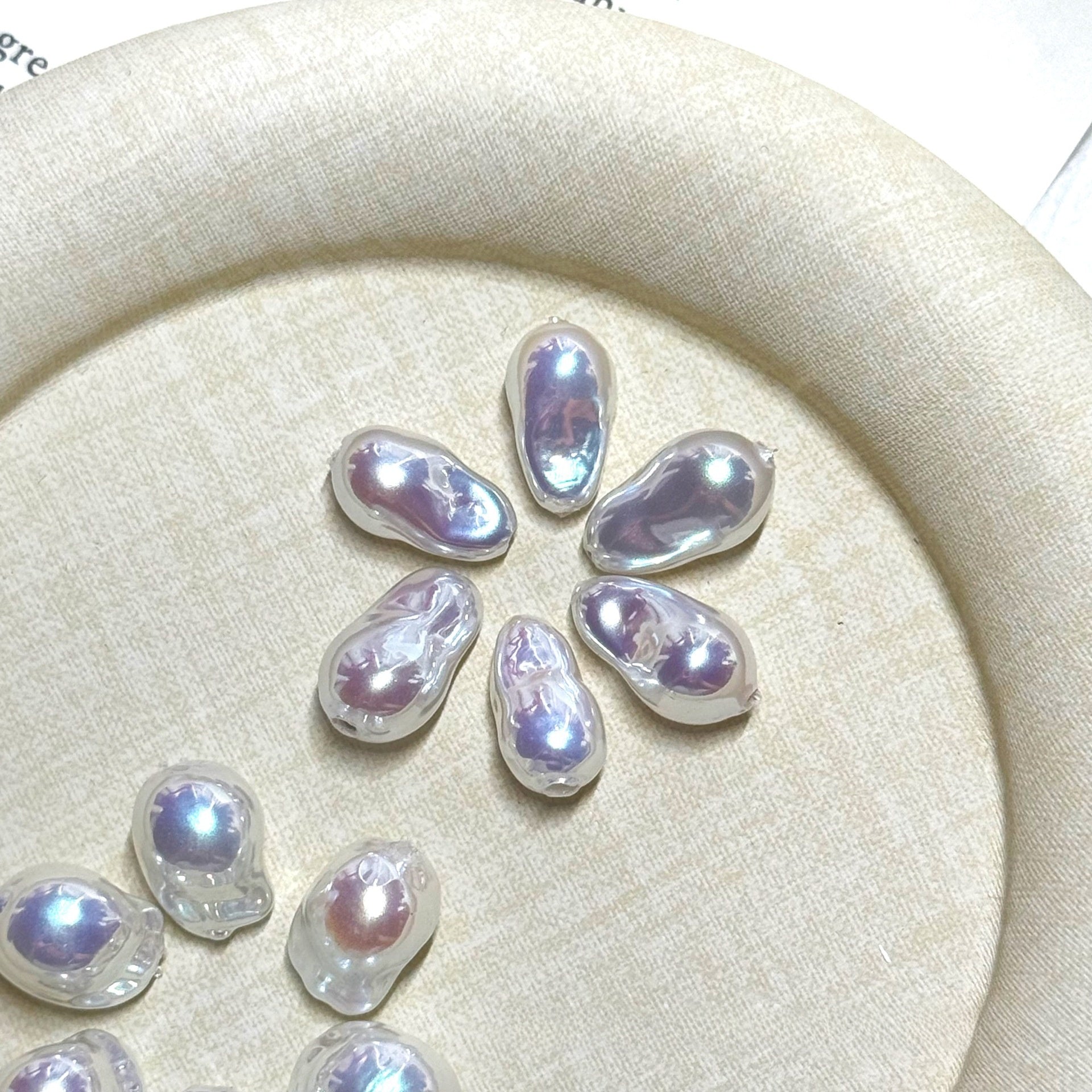 Glass Totem Beads Featuring Electroplated Craftsmanship In Baroque Style For Jewelry Making