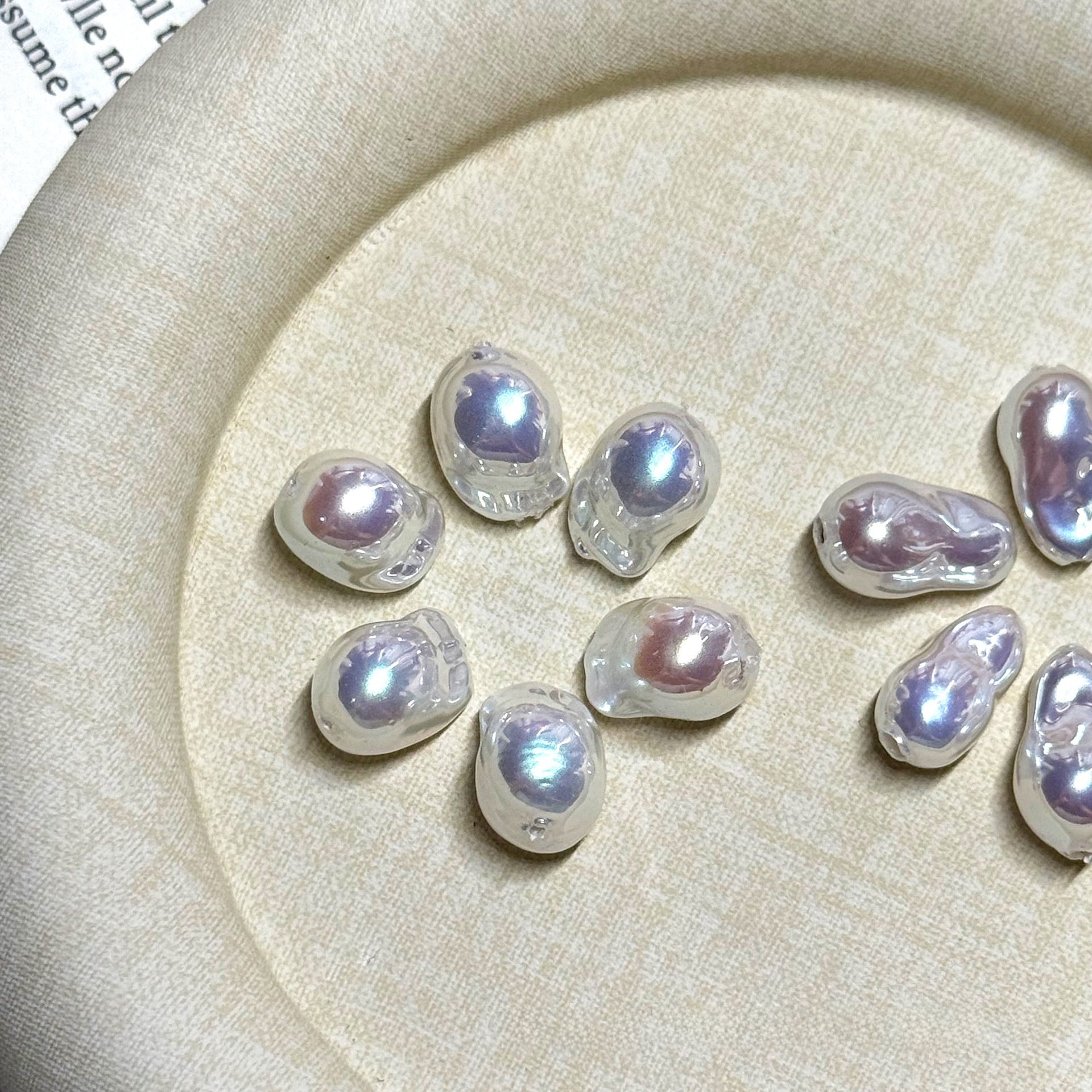 Glass Totem Beads Featuring Electroplated Craftsmanship In Baroque Style For Jewelry Making