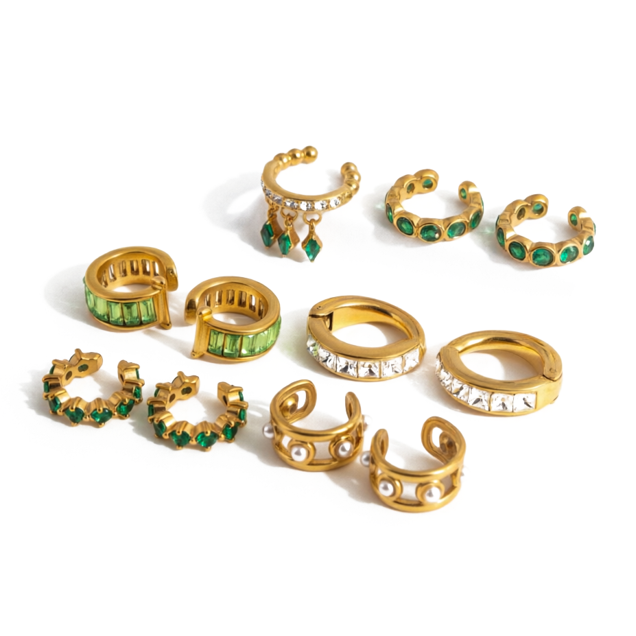 Geometric Rings For Women, Waterproof Non Tarnish 304 Stainless Steel With 18K Real Gold Plated PVD Coating And Zircon Inlay