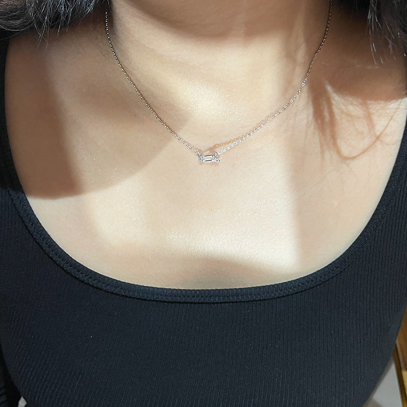 Heart Shape Necklace For Women In Simple Style, 925 Sterling Silver Pendant With Silver Paperclip Chain