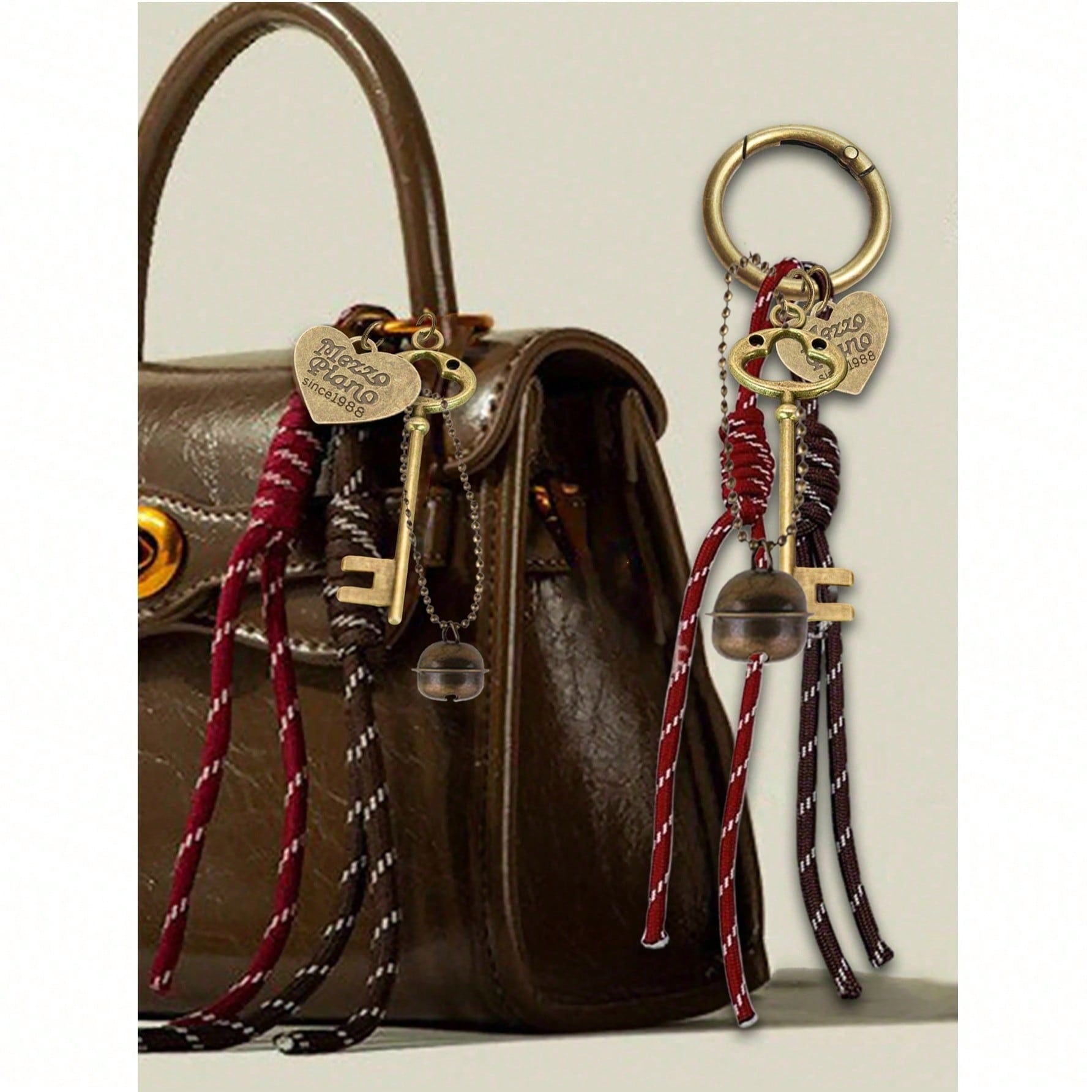 Modern Style Heart Shape Bag Charm In Alloy, Stylish Bag Pendant Accessory