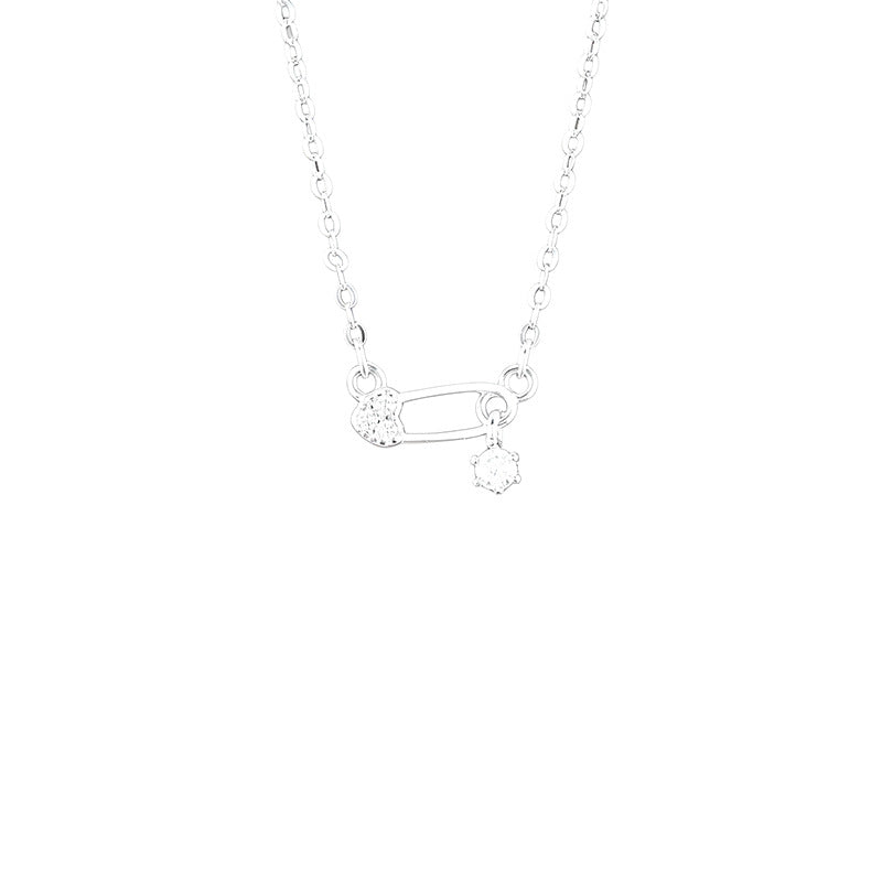Heart Shape Necklace For Women In Simple Style, 925 Sterling Silver Pendant With Silver Paperclip Chain