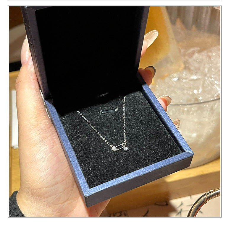 Heart Shape Necklace For Women In Simple Style, 925 Sterling Silver Pendant With Silver Paperclip Chain