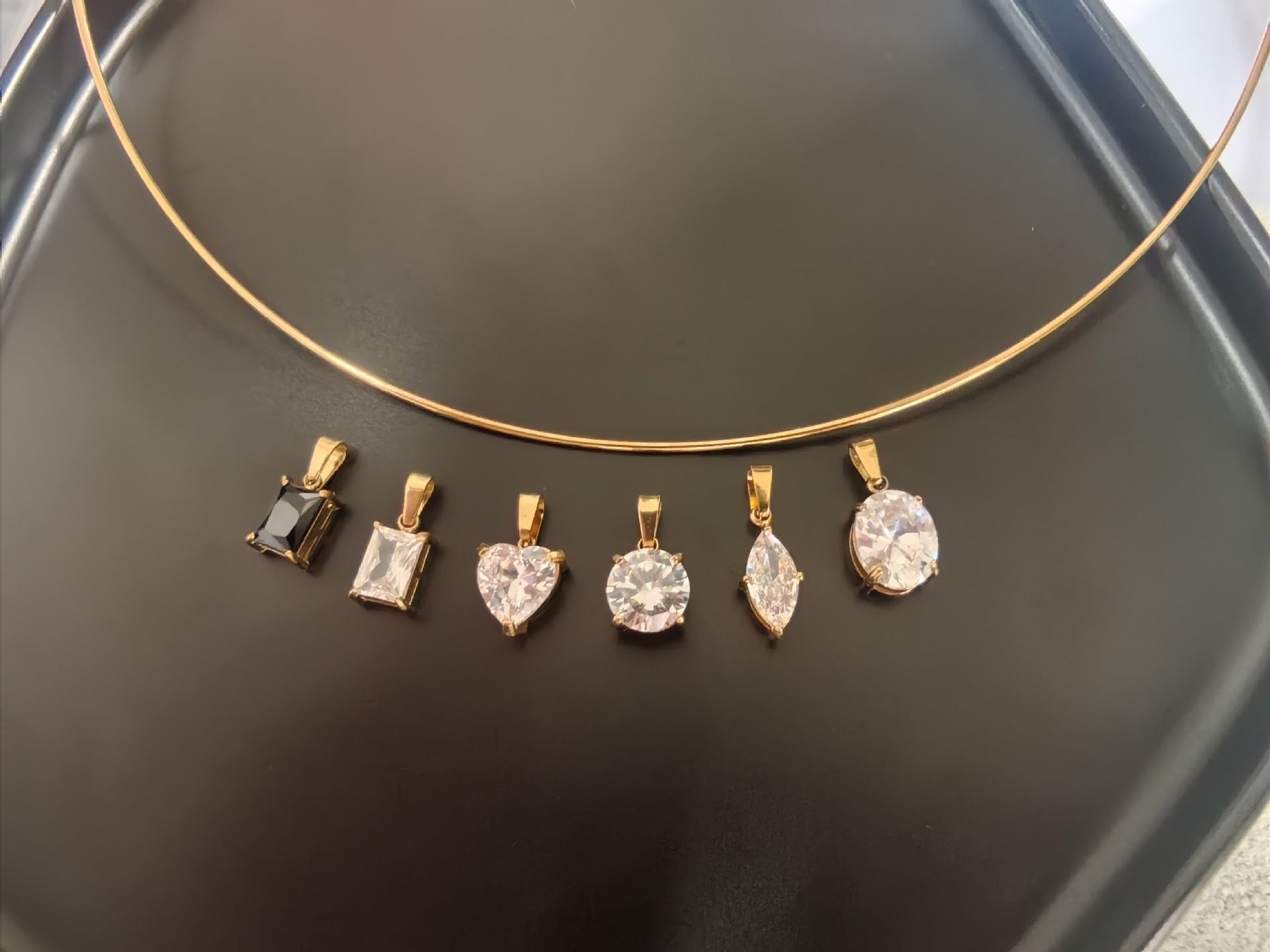 Heart Shape Pendant In Metal With 18K Real Gold Plated PVD Coating, Polished Finish Featuring Zircon Inlay