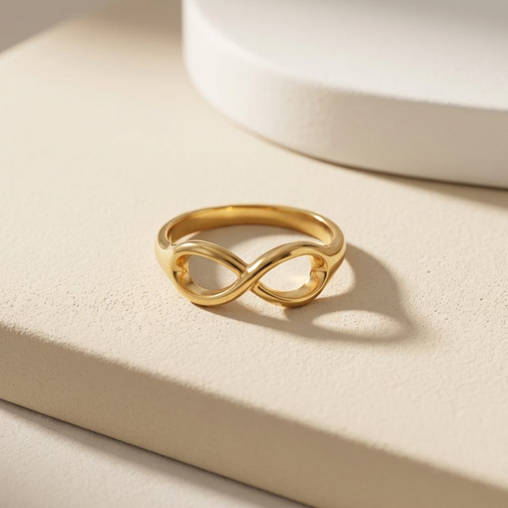 Geometric Electroplated Rings For Women In 304 Stainless Steel With 18K Real Gold PVD Coating And Artificial Pearl Inlay