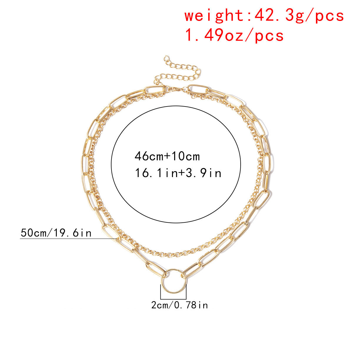 Sweet Double Layer Necklace For Women With Gold Paper Clip Chain Featuring Zinc Alloy Pendant