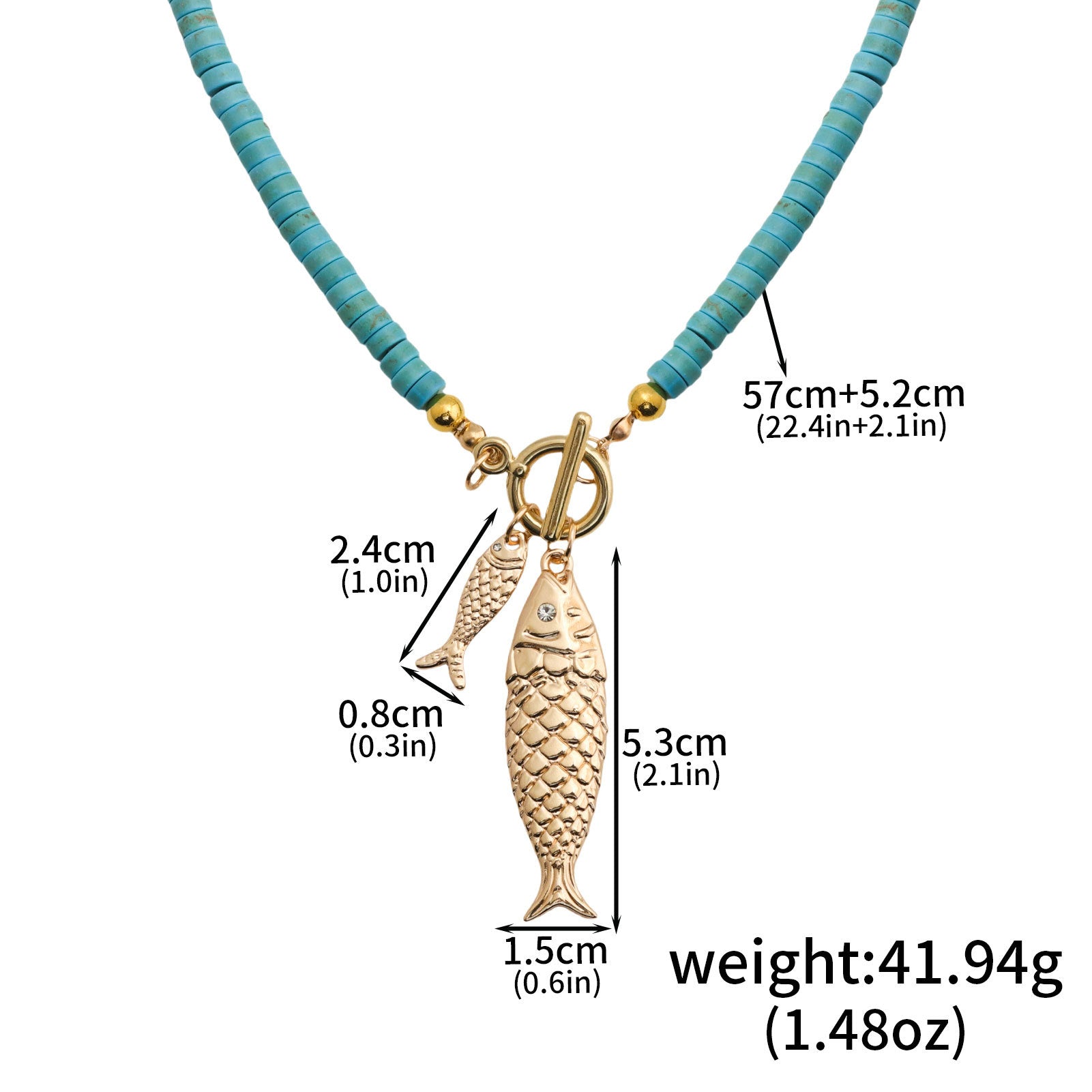 Bohemian Ocean Pattern Gold Necklace With Zinc Alloy Pendant For Women Featuring Beading Craft