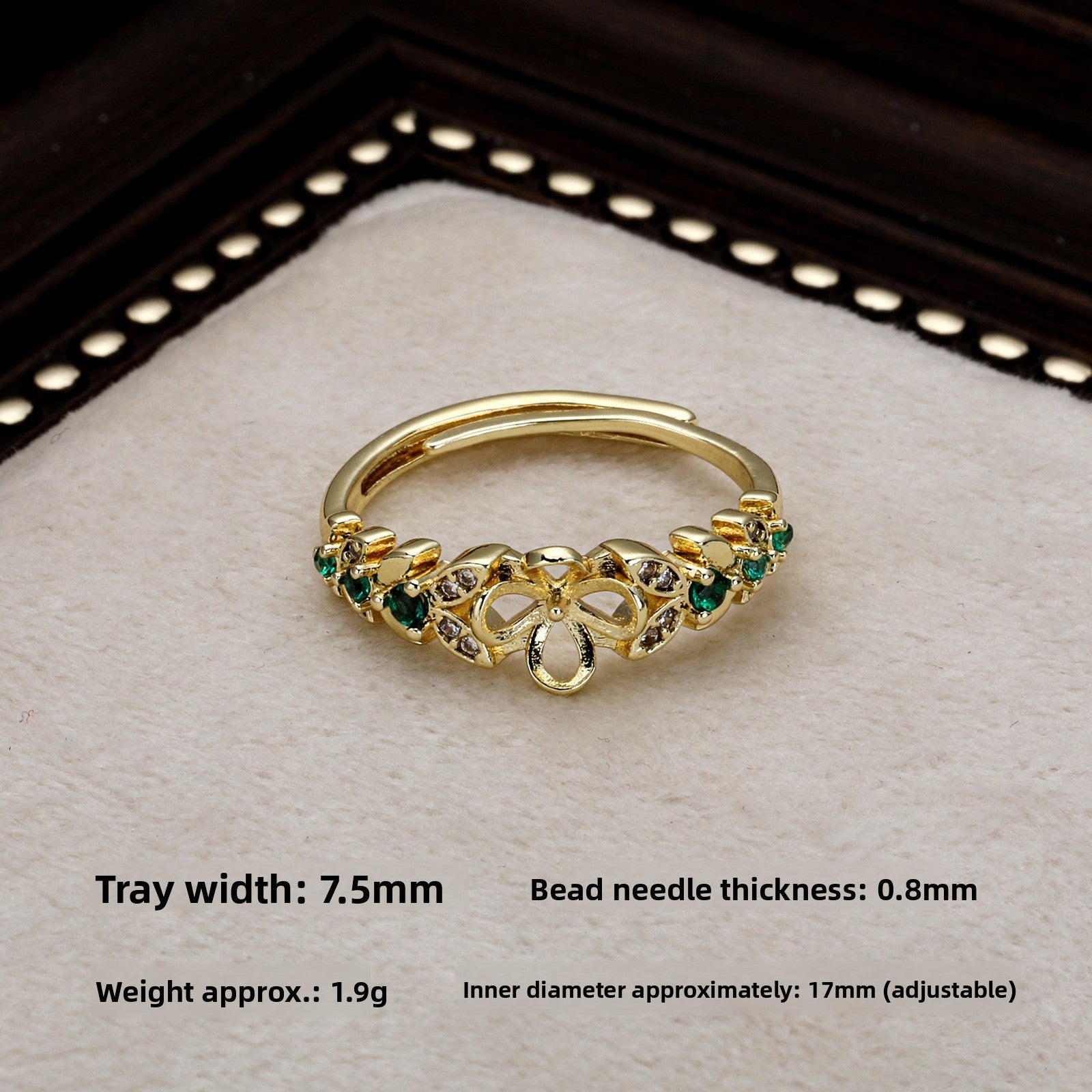 Copper Ring Setting With 18K Real Gold Plated Electroplated Finish, Handmade Style In Gold