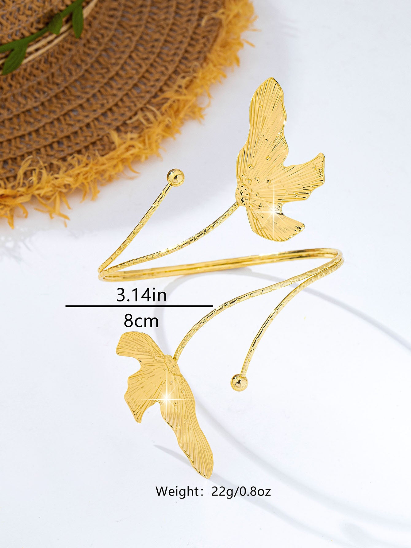 Elegant Three-dimensional Flowers Arm Bracelet For Women In KC Golden Plated Alloy