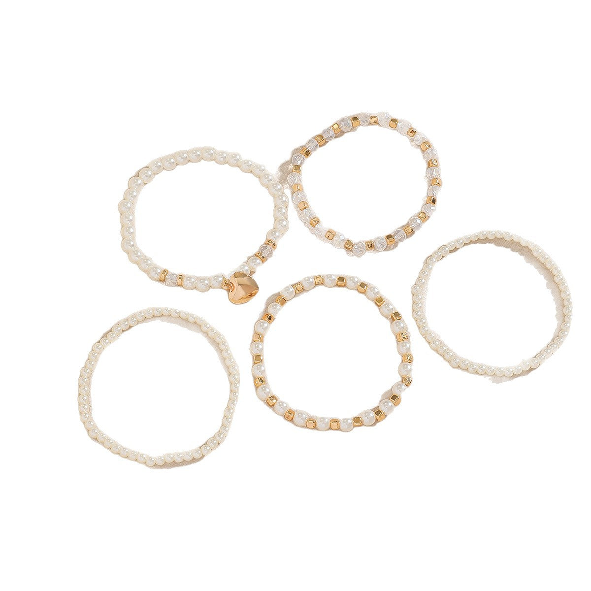 Bohemian Heart Shape Beaded Bracelet For Women Featuring CCB Material And Seed Bead Inlay