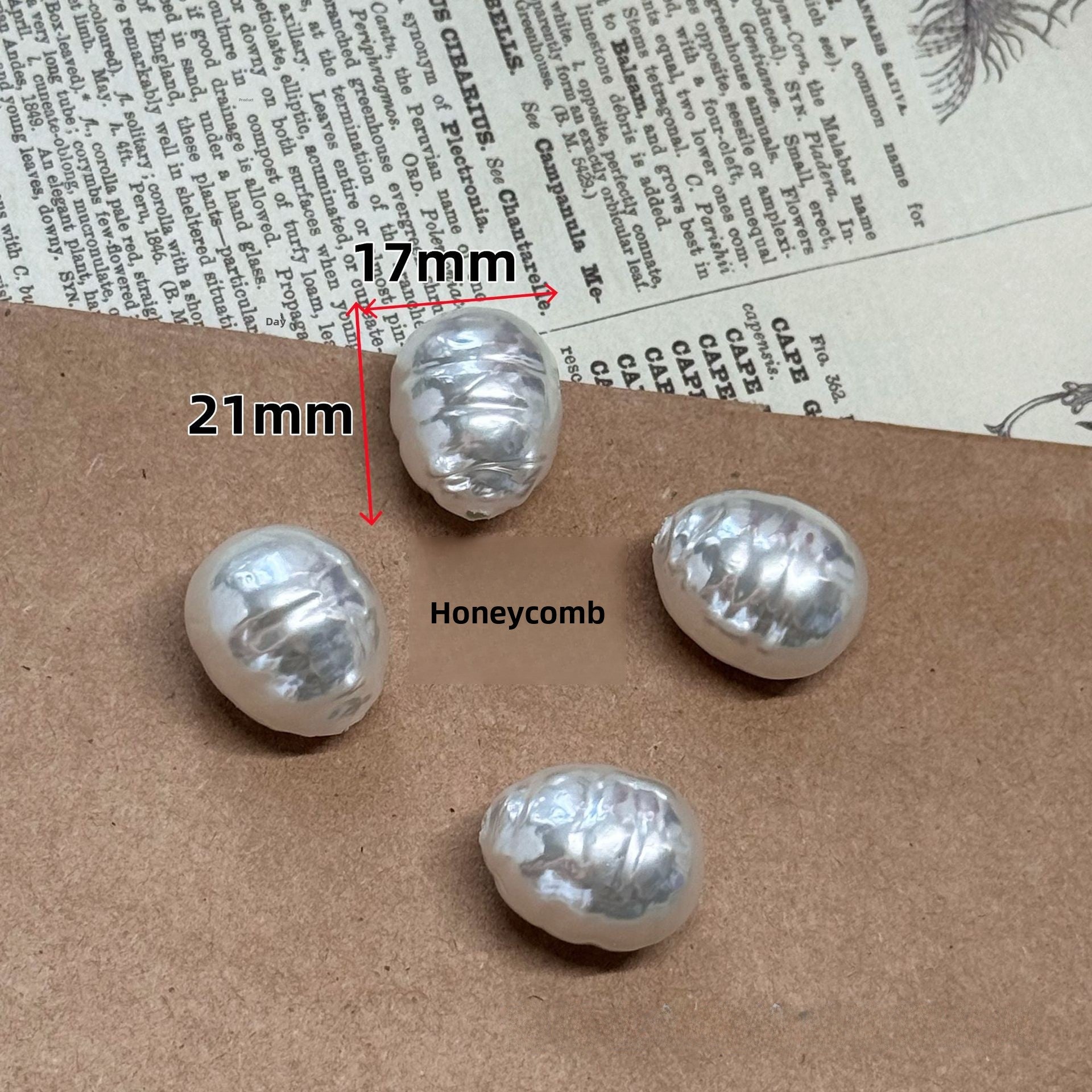 Irregular Baroque Style Glass Pearl Earring Findings With Half-Drilled Baroque Pearl Inlay