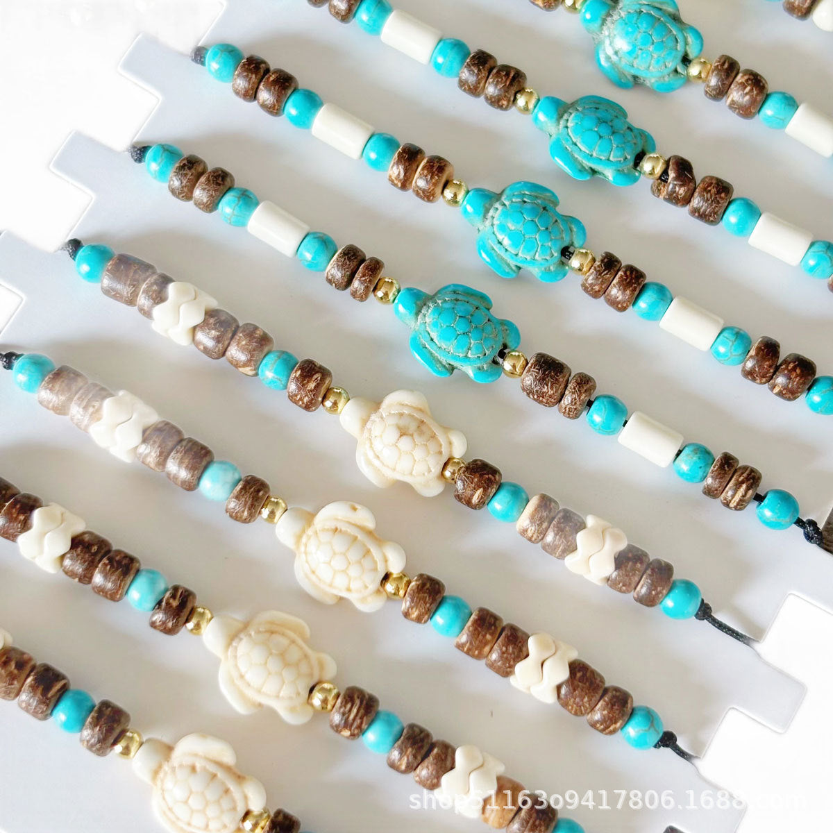 Bohemian Tortoise Unisex Bracelet Featuring Turquoise Beading Inlay Material