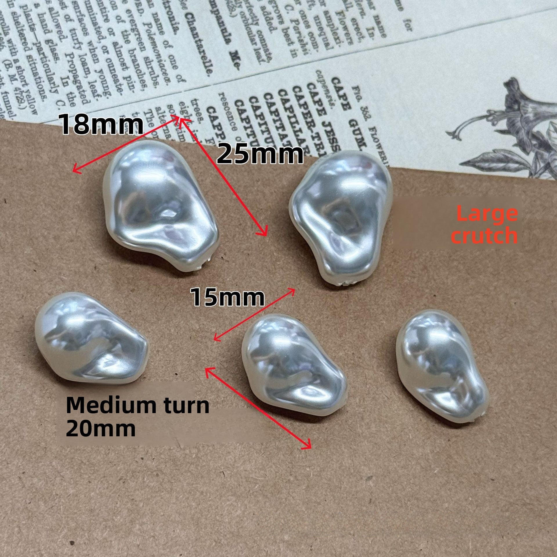 Irregular Baroque Style Glass Pearl Earring Findings With Half-Drilled Baroque Pearl Inlay