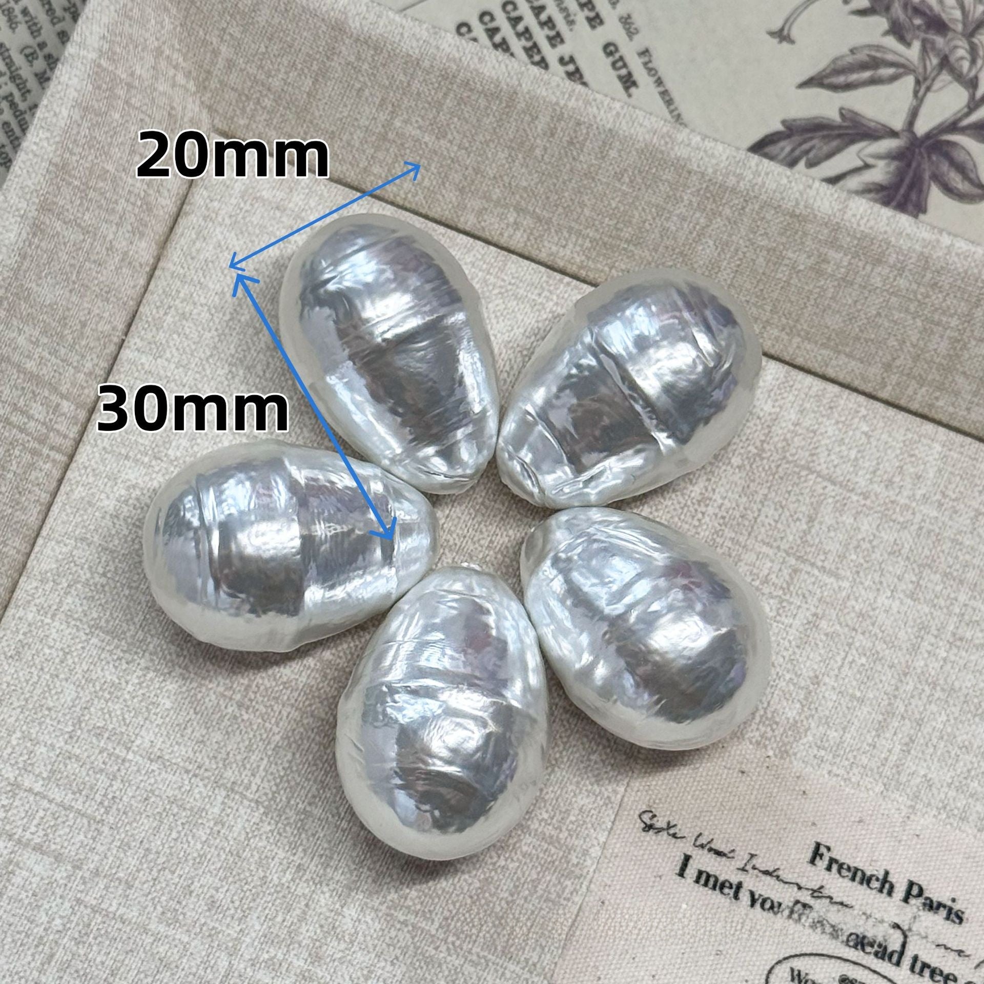 Irregular Baroque Style Glass Pearl Earring Findings With Half-Drilled Baroque Pearl Inlay