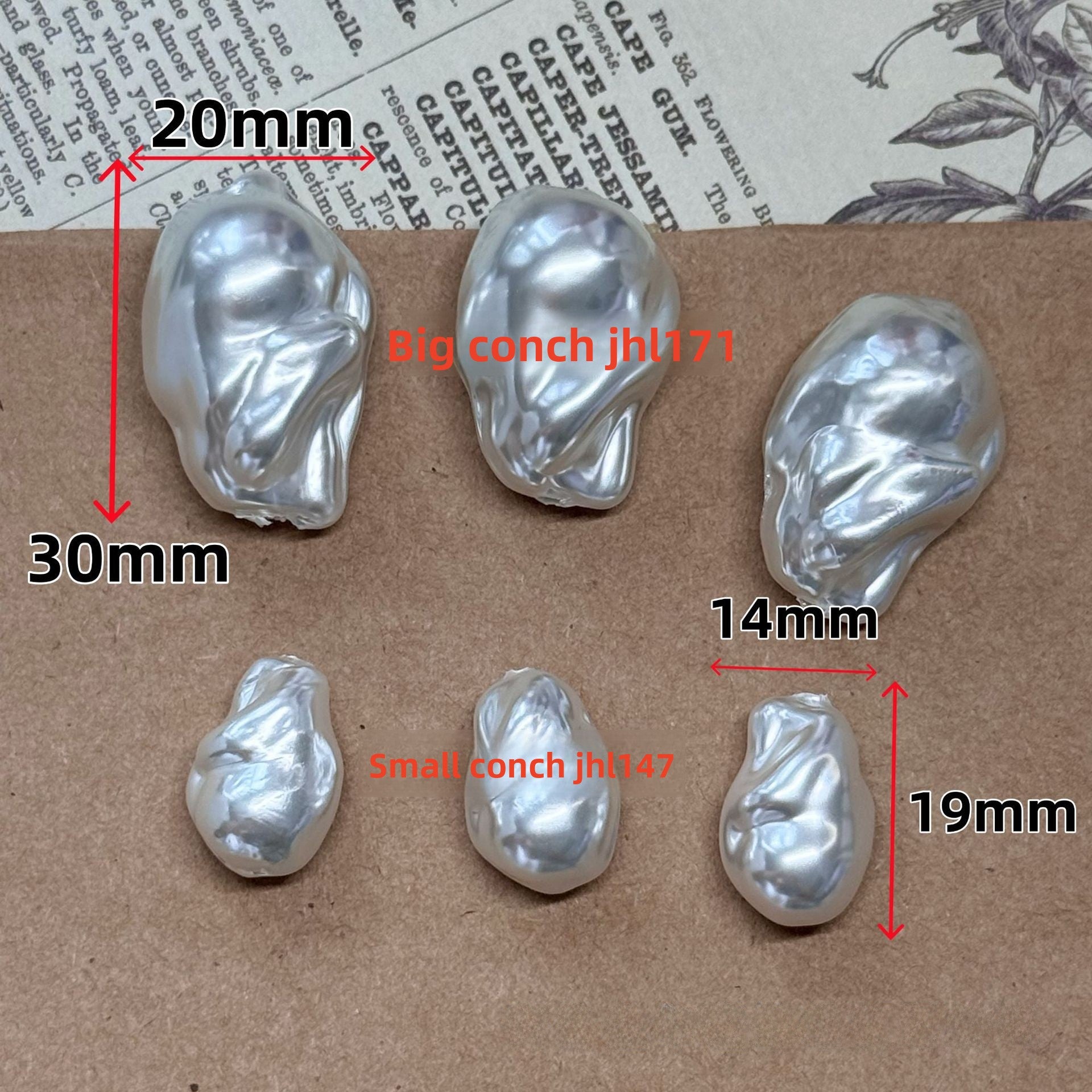 Irregular Baroque Style Glass Pearl Earring Findings With Half-Drilled Baroque Pearl Inlay