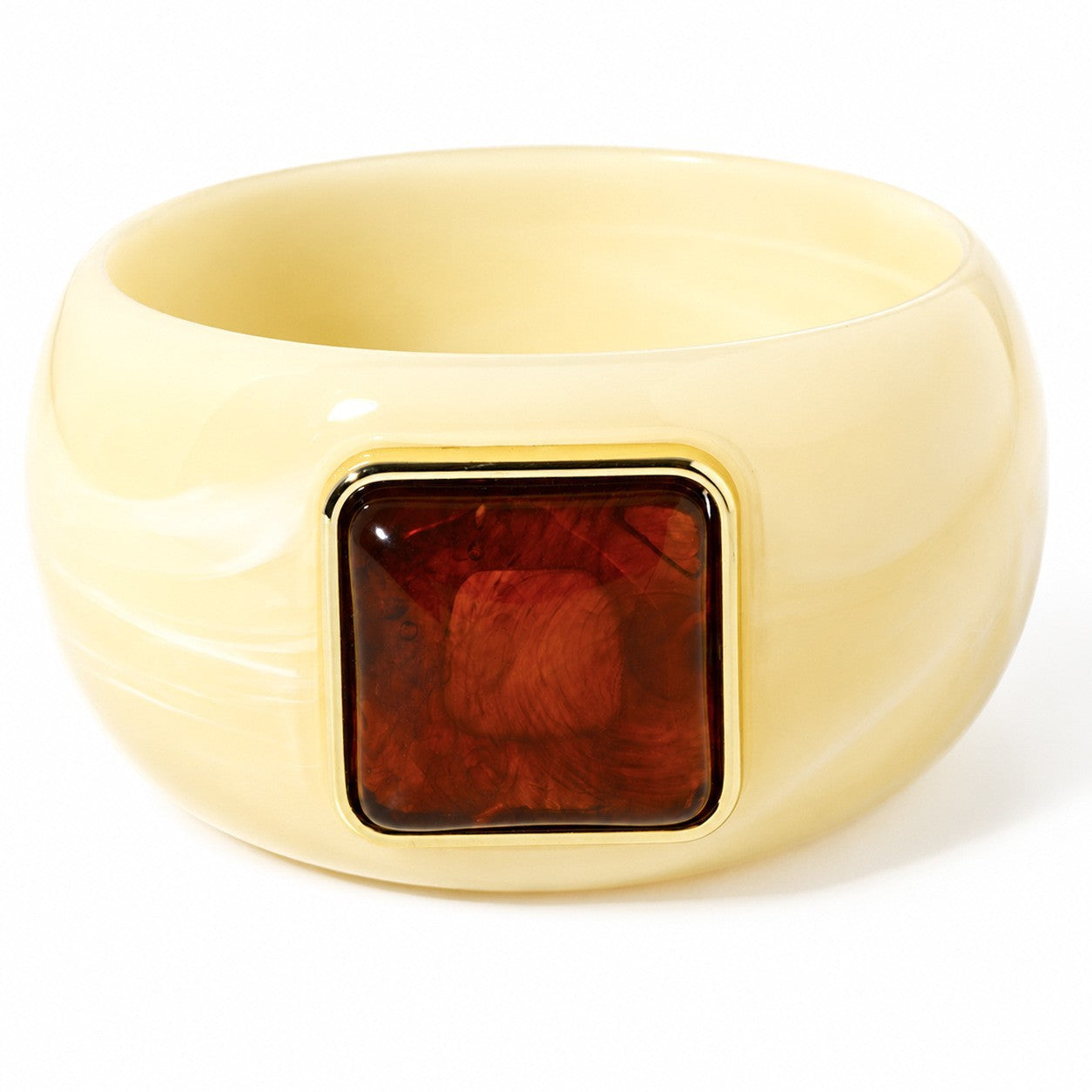 Exaggerated Square Multicolor Resin Bangle Featuring Bold Geometric Design