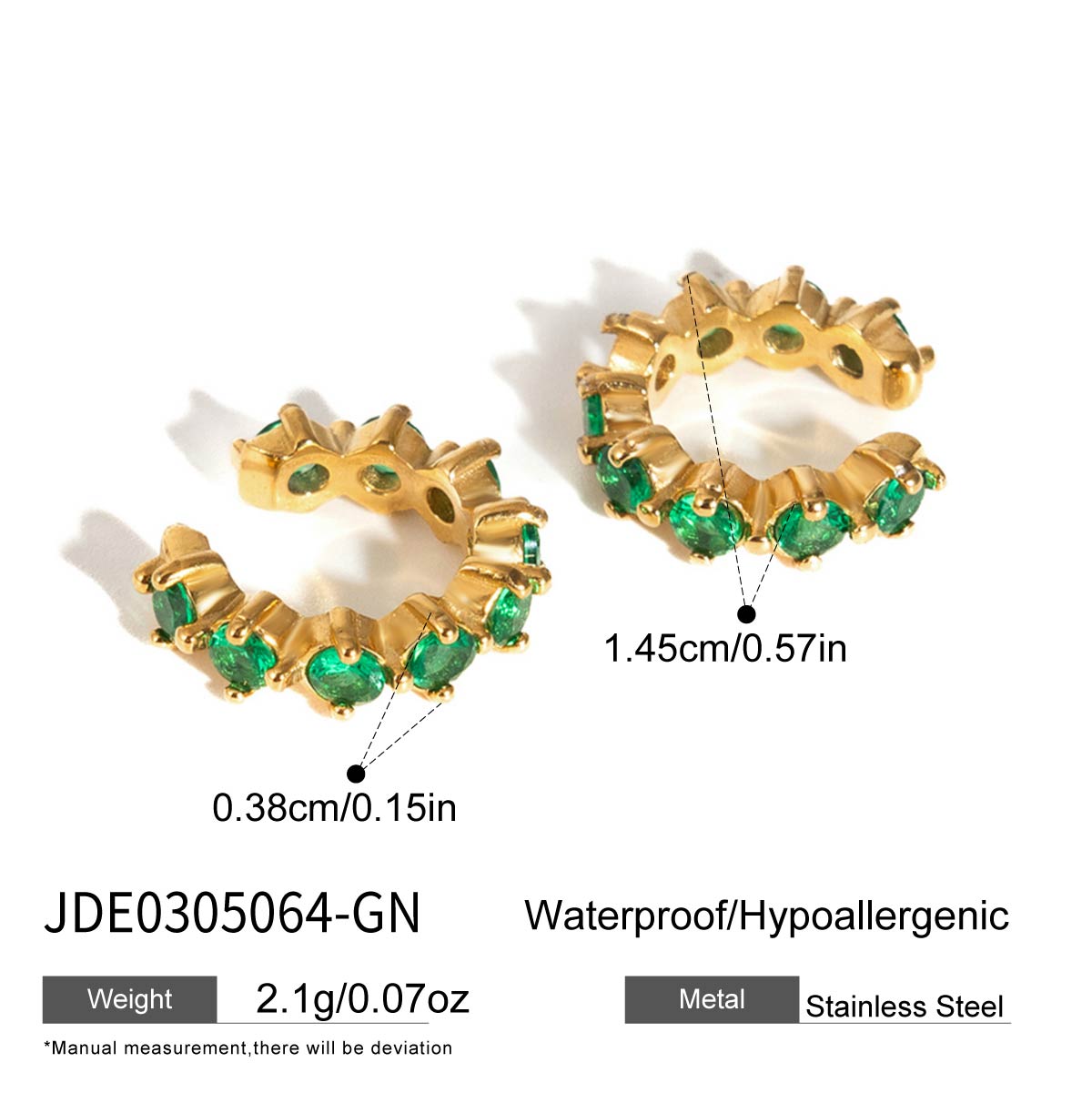 Geometric Rings For Women, Waterproof Non Tarnish 304 Stainless Steel With 18K Real Gold Plated PVD Coating And Zircon Inlay
