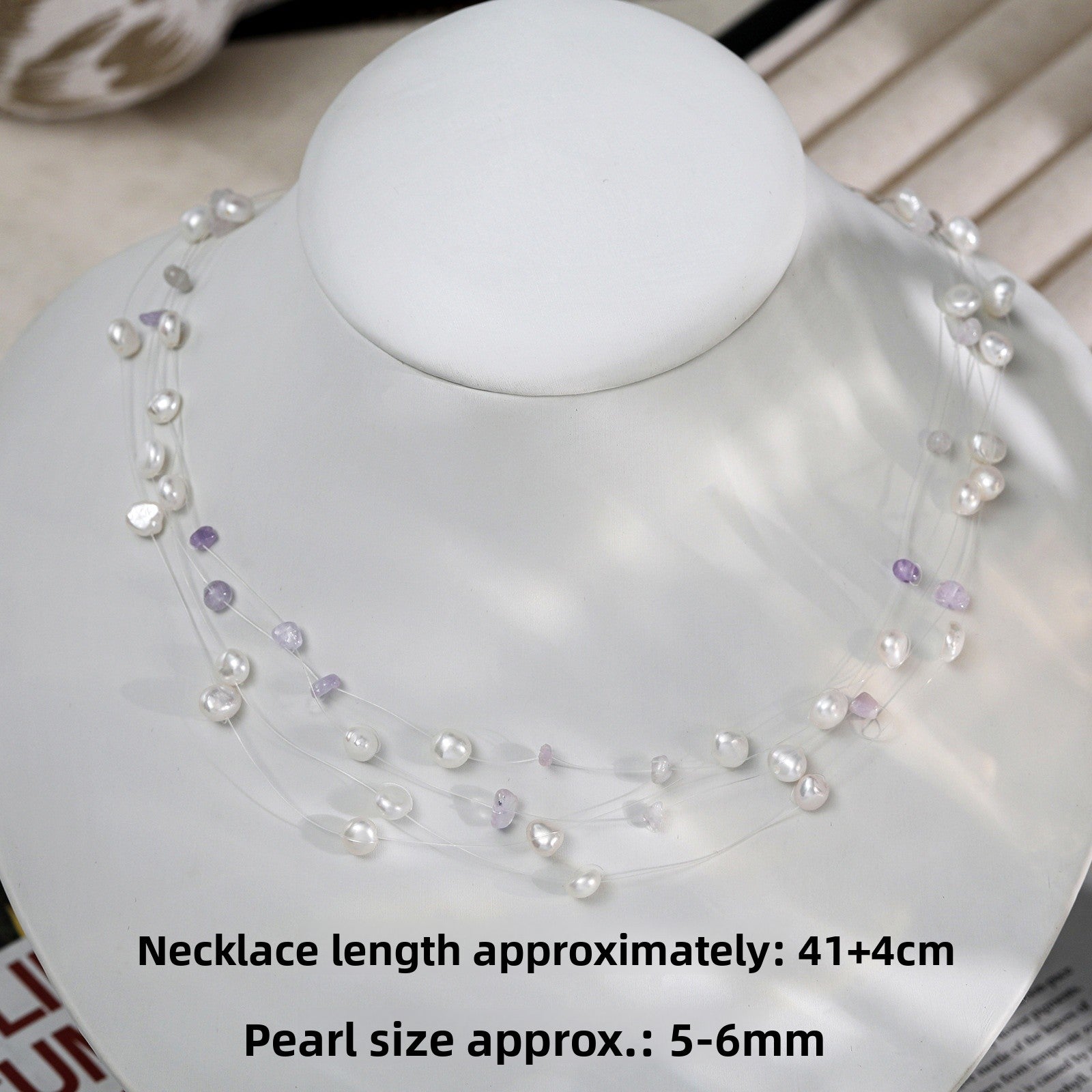 Freshwater Pearl Necklace With 7-8mm Near-Round Pearls In Copper Setting, Featuring Commute Style