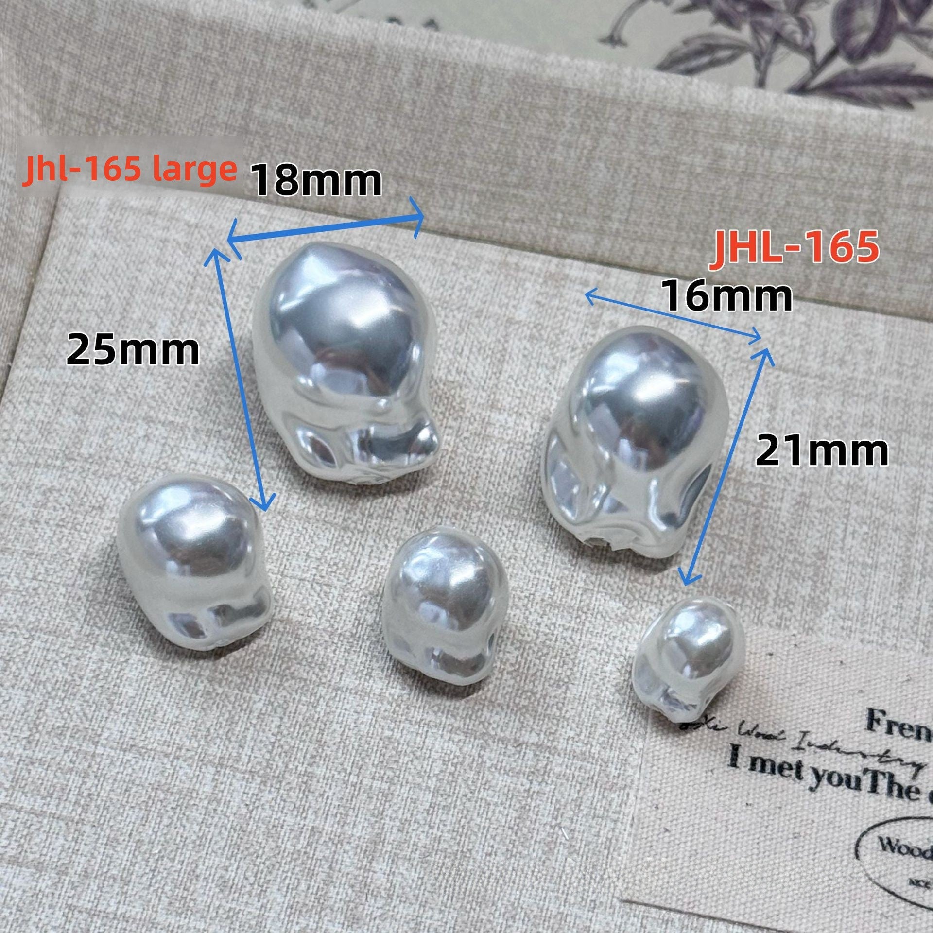 Irregular Baroque Style Glass Pearl Earring Findings With Half-Drilled Baroque Pearl Inlay