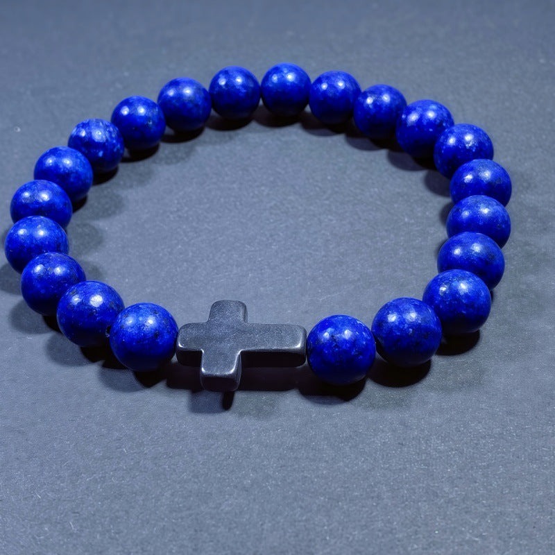 Men's Turquoise Beaded Cross Bracelet Featuring Unique Craftsmanship