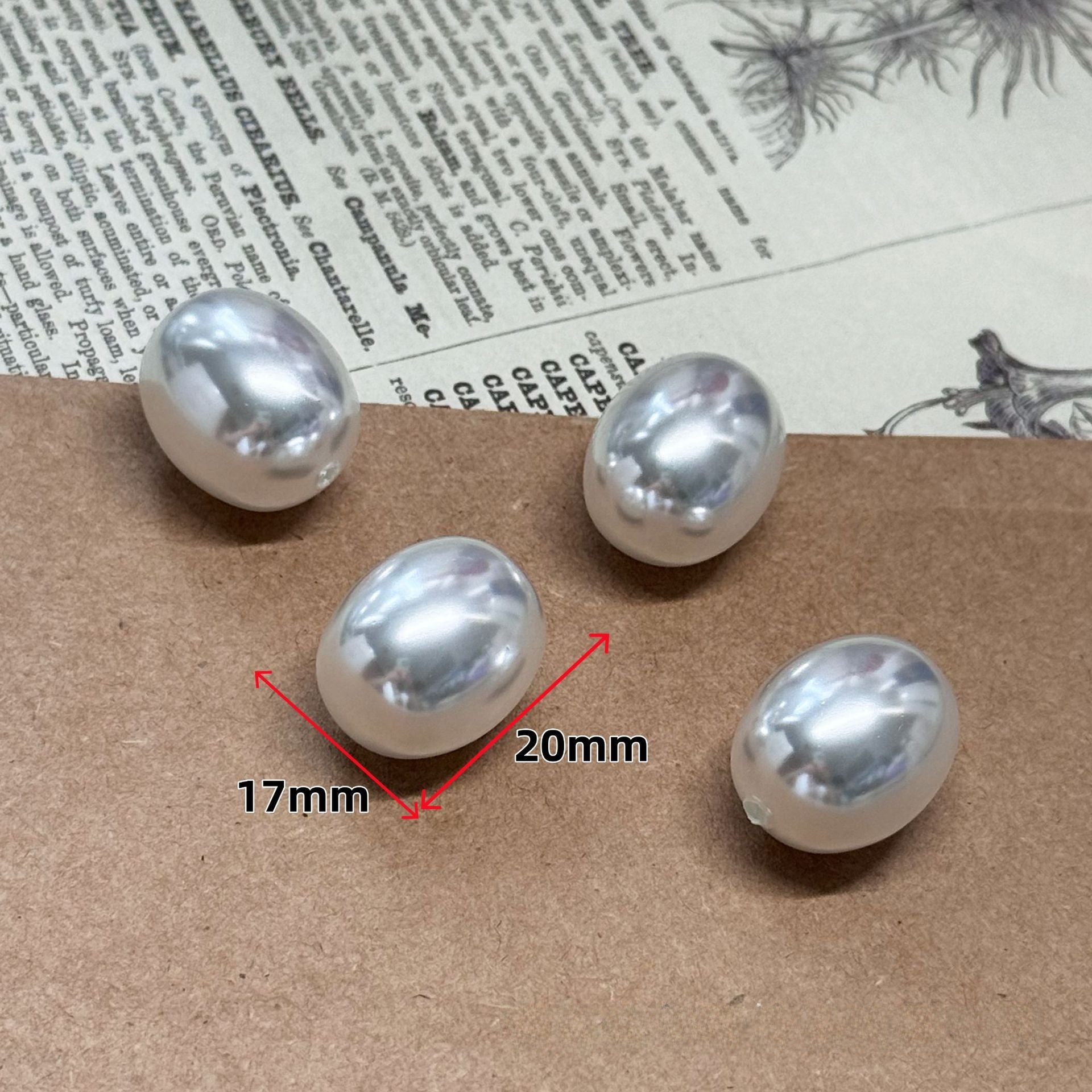 Irregular Baroque Style Glass Pearl Earring Findings With Half-Drilled Baroque Pearl Inlay