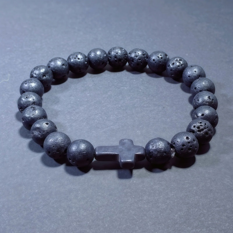 Men's Turquoise Beaded Cross Bracelet Featuring Unique Craftsmanship