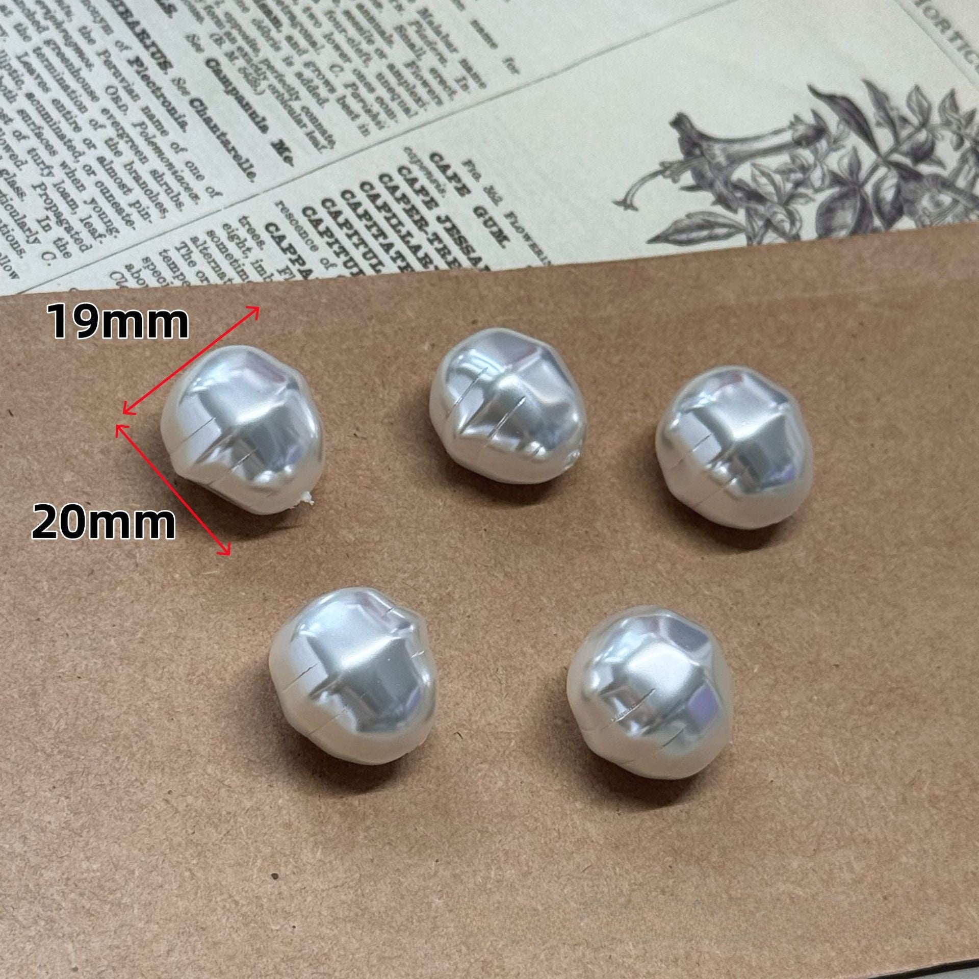 Irregular Baroque Style Glass Pearl Earring Findings With Half-Drilled Baroque Pearl Inlay