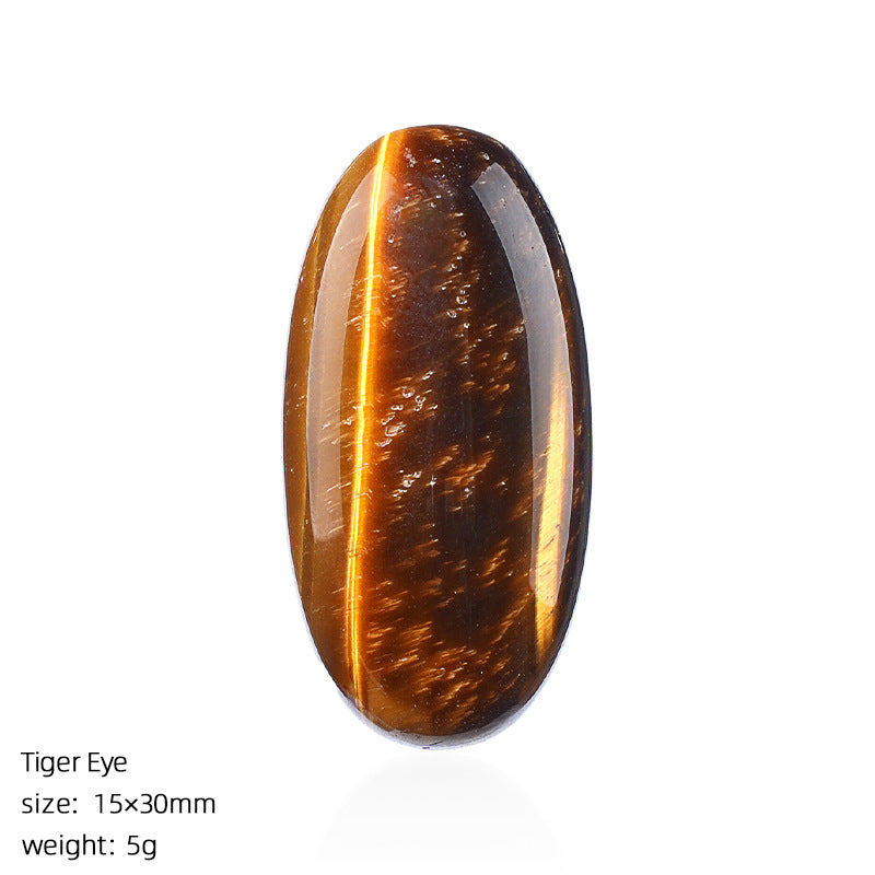 Natural Stone Jewelry Accessory With Polished Agate Inlay In Retro Style