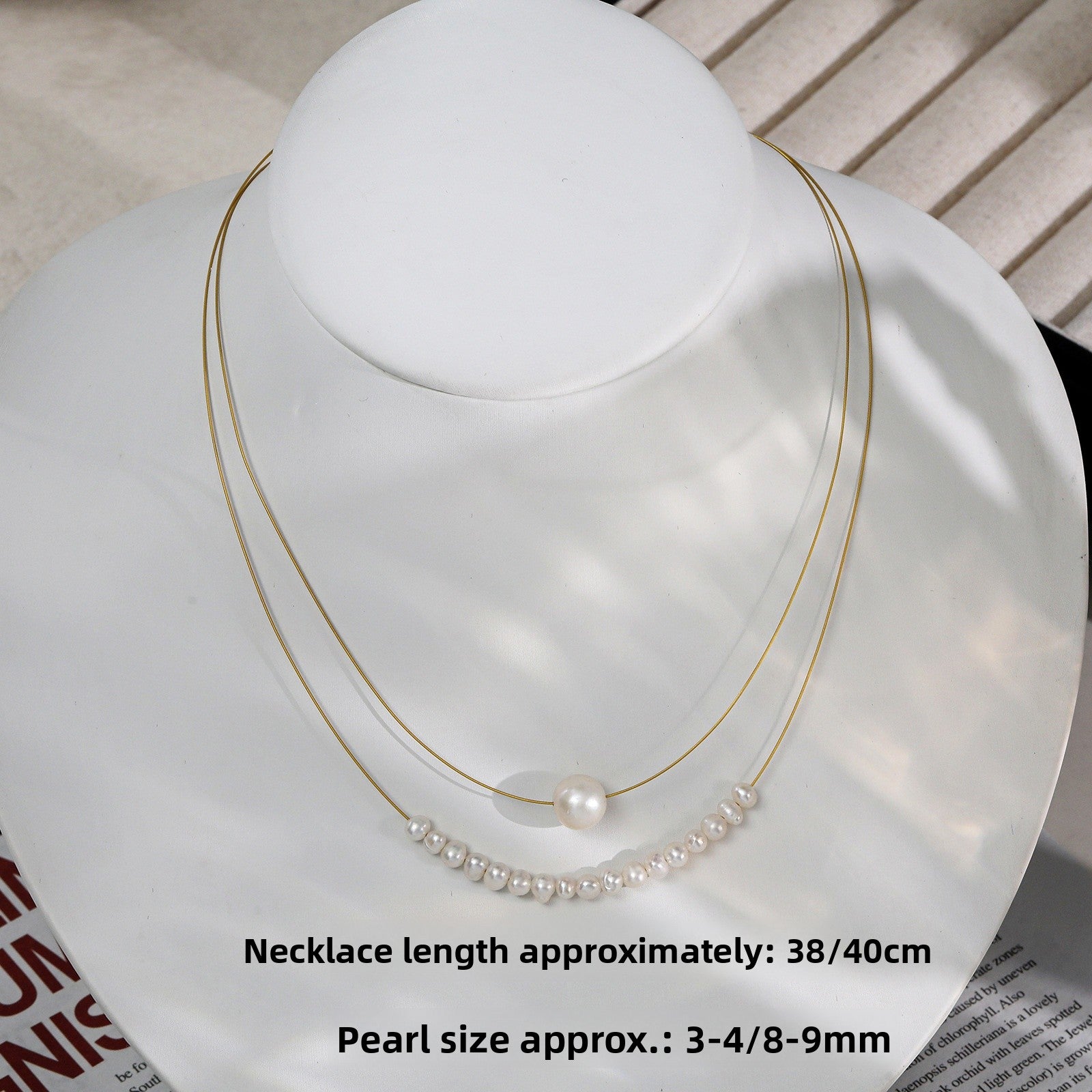 Freshwater Pearl Necklace With 7-8mm Near-Round Pearls In Copper Setting, Featuring Commute Style