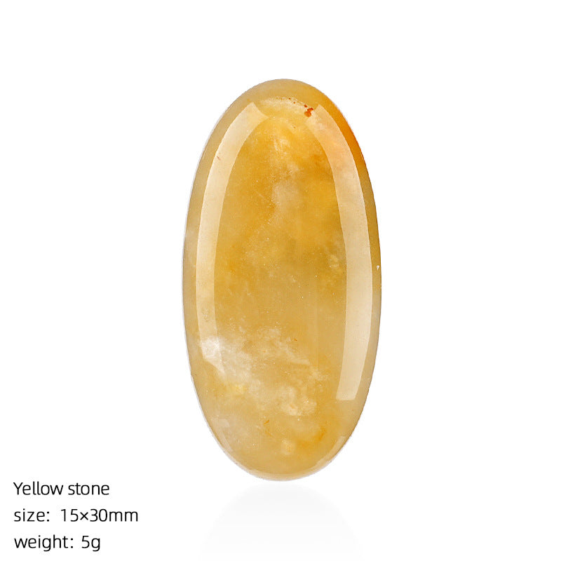 Natural Stone Jewelry Accessory With Polished Agate Inlay In Retro Style