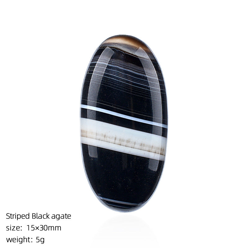 Natural Stone Jewelry Accessory With Polished Agate Inlay In Retro Style