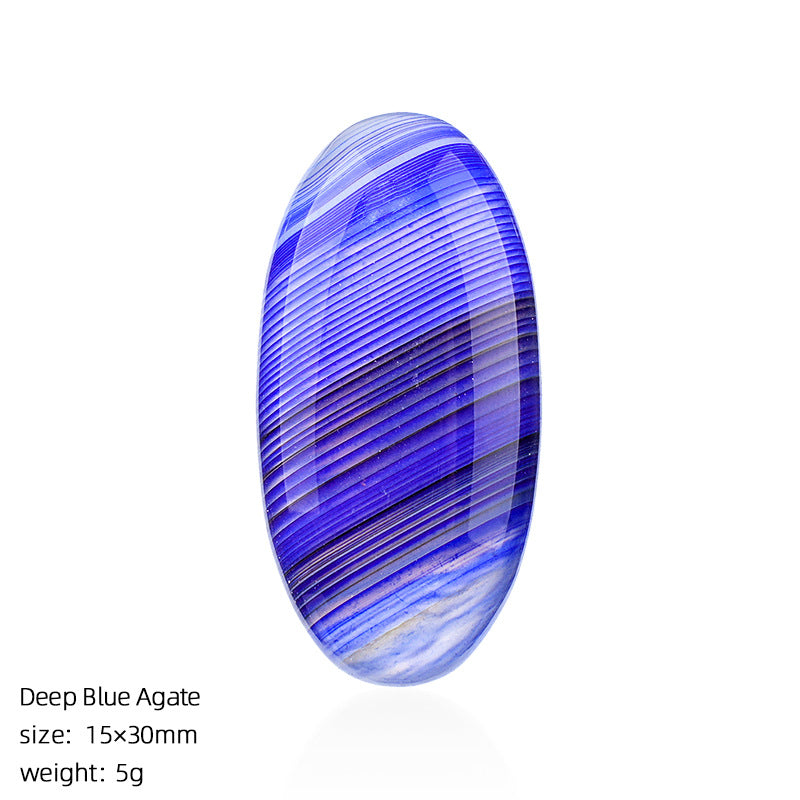 Natural Stone Jewelry Accessory With Polished Agate Inlay In Retro Style
