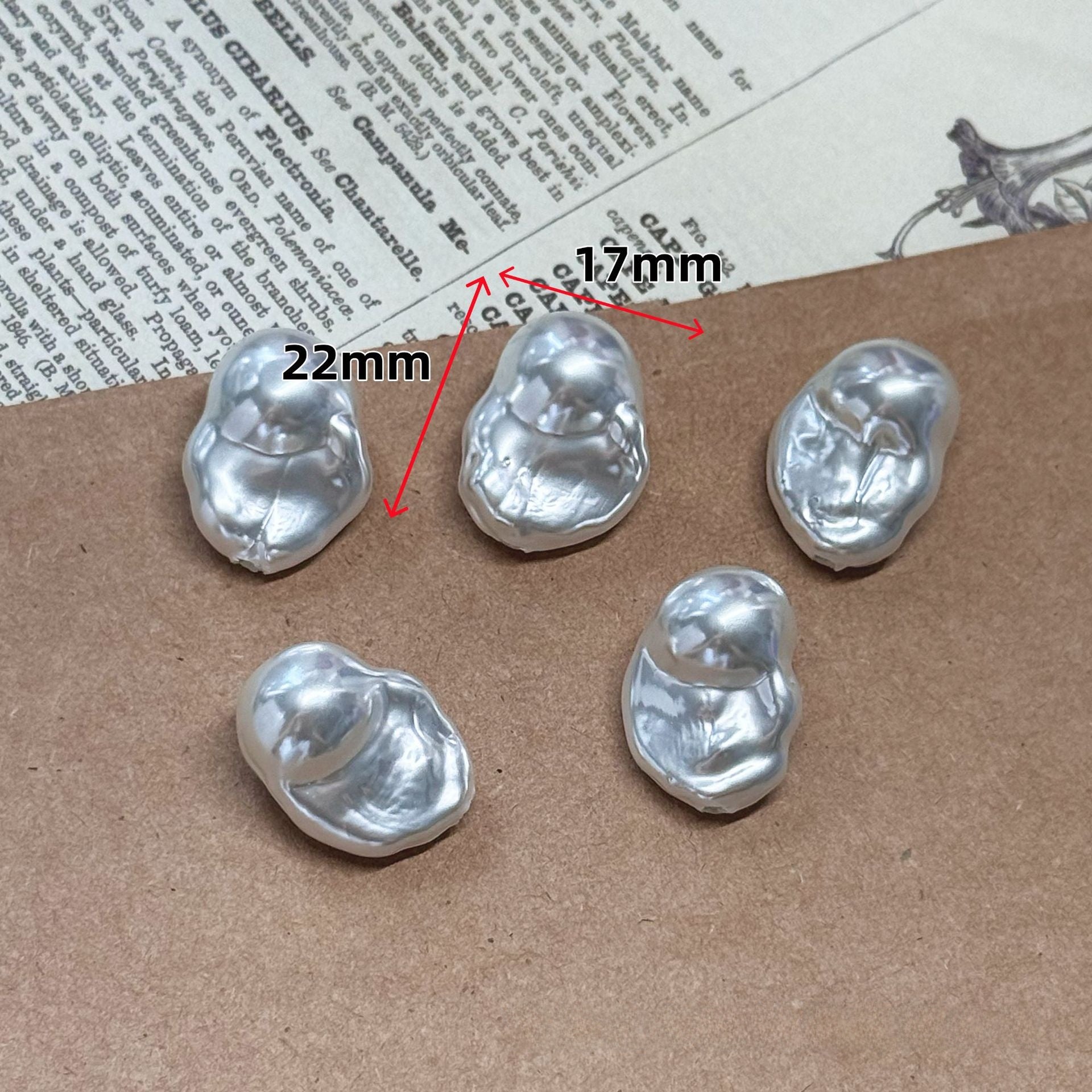 Irregular Baroque Style Glass Pearl Earring Findings With Half-Drilled Baroque Pearl Inlay