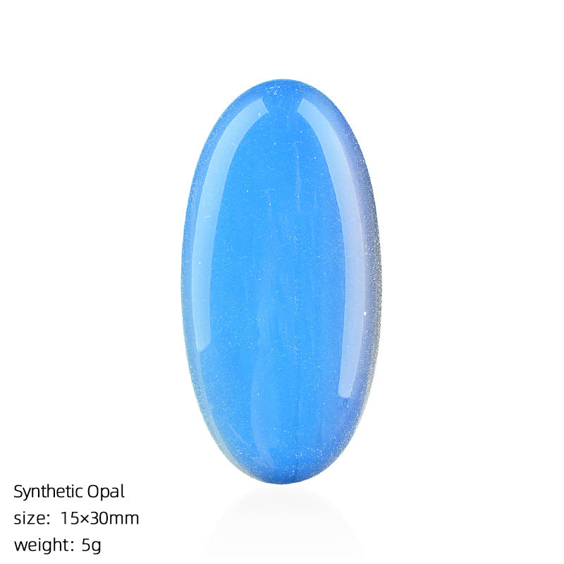 Natural Stone Jewelry Accessory With Polished Agate Inlay In Retro Style