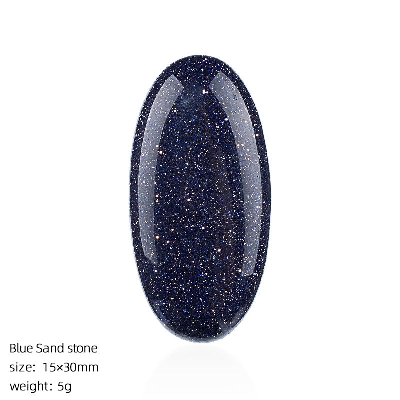 Natural Stone Jewelry Accessory With Polished Agate Inlay In Retro Style