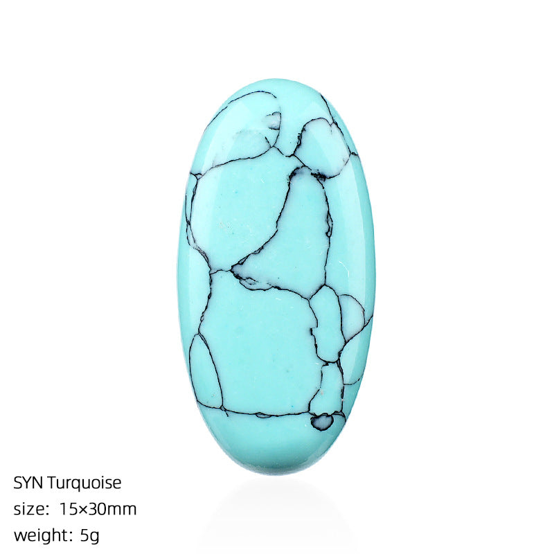 Natural Stone Jewelry Accessory With Polished Agate Inlay In Retro Style