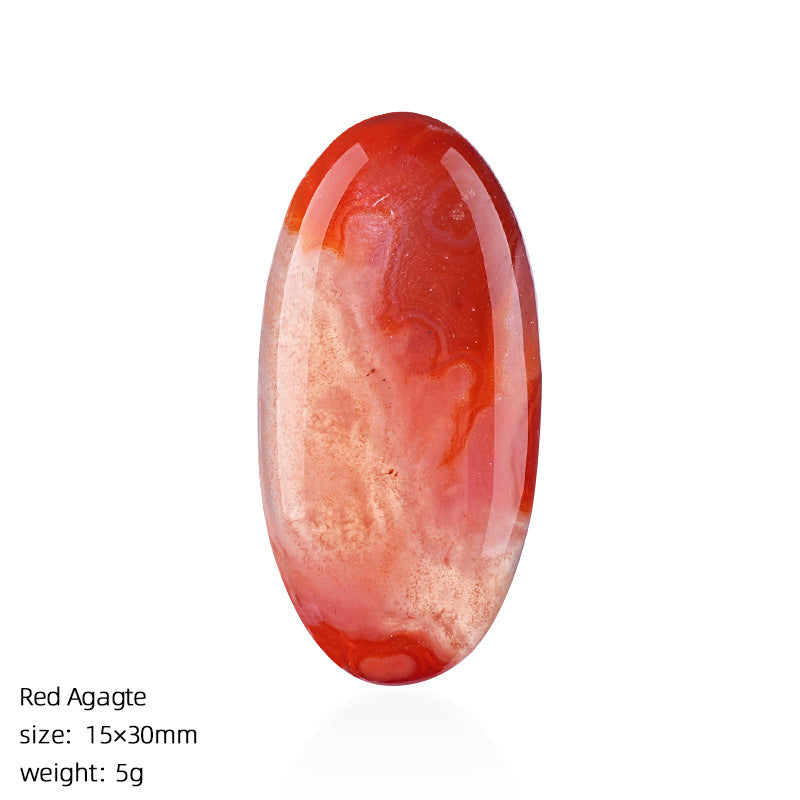 Natural Stone Jewelry Accessory With Polished Agate Inlay In Retro Style