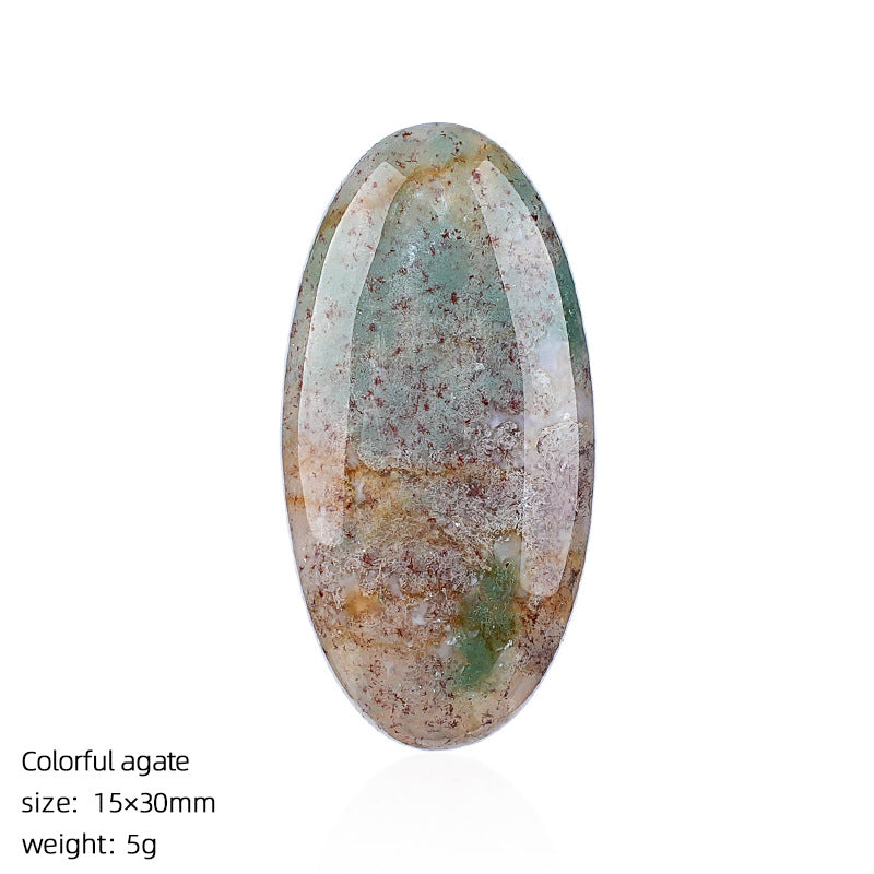 Natural Stone Jewelry Accessory With Polished Agate Inlay In Retro Style