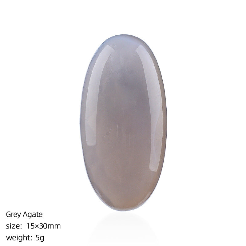 Natural Stone Jewelry Accessory With Polished Agate Inlay In Retro Style
