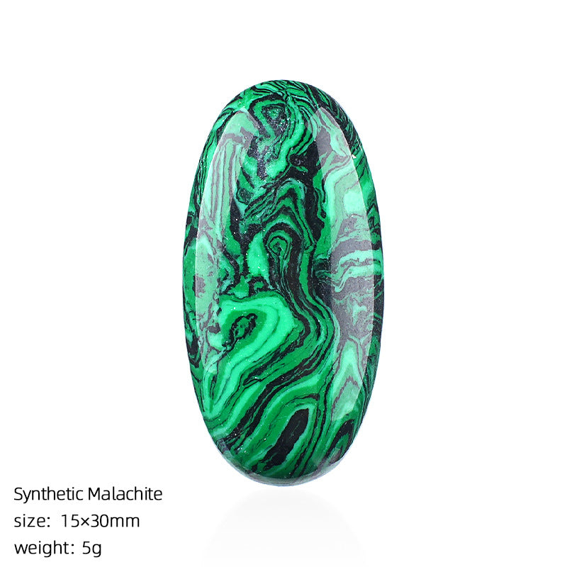 Natural Stone Jewelry Accessory With Polished Agate Inlay In Retro Style