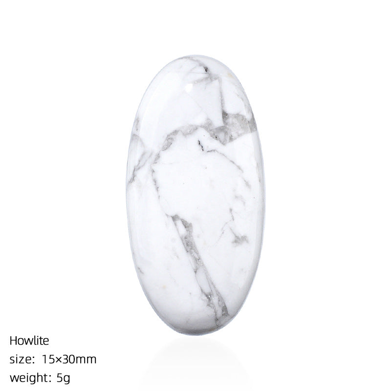 Natural Stone Jewelry Accessory With Polished Agate Inlay In Retro Style
