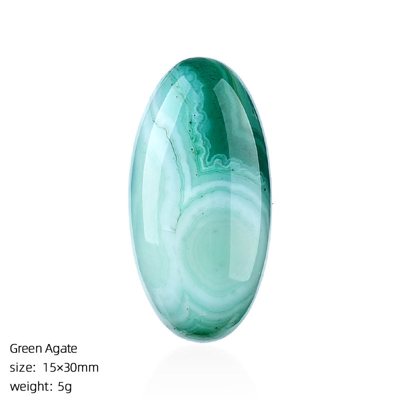 Natural Stone Jewelry Accessory With Polished Agate Inlay In Retro Style