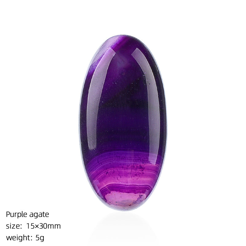 Natural Stone Jewelry Accessory With Polished Agate Inlay In Retro Style